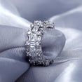 thumbnail image 3 of Bow Jewel 14K White Gold Plated Anniversary Rings - Princess Cut Excellent 3.94 Ct Diamond Wedding Ring For Women's -&nbsp; Eternity Special Occasion Rings for Women's - Charistmas Special Gift, 3 of 8