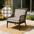 thumbnail image 2 of Outdoor Patio Cushion Covers 4 Pack Light Brown Buffalo Check Plaid Patio Chair Cushion Covers with Ties and Zipper Farmhouse Style Waterproof Outdoor Seat Cushion Covers for Patio Furniture 22"x20", 2 of 9