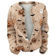 thumbnail image 4 of Cardigan Sweaters For Women Printed Halloween Fashion Lightweight Cardigan Polyester Spandex Blending Shirts 1Pc Pink 3Xl Sweaters For Women, 4 of 4
