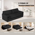 thumbnail image 4 of Firscook66" Pull Out Sofa Beds, Sleeper Couch Queen Hydraulic System Convertible Sleeper Sofa with Storage and 2 Soft Pillows,, 4 of 12