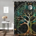 thumbnail image 2 of Orinice Tree of Life Moon Phases Organic Bathroom Decor Set with Hooks - Colorful Luxurious Graphic Print Polyester Fabric Fashion Shower Curtain for Bathroom Decoration - 100% Polyester, 2 of 7