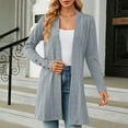 thumbnail image 2 of oieyuz Cardigan for Women Fall 2023 Lightweight Long Sleeve Long Knit Coat Trendy Solid Color Outwear, 2 of 7