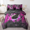 thumbnail image 1 of Erosebridal 3D Rugby Bed in a Bag Full size for Kids, Soccer Sport Bed Set, Square Geometry Decor, 7pcs, 1 of 5