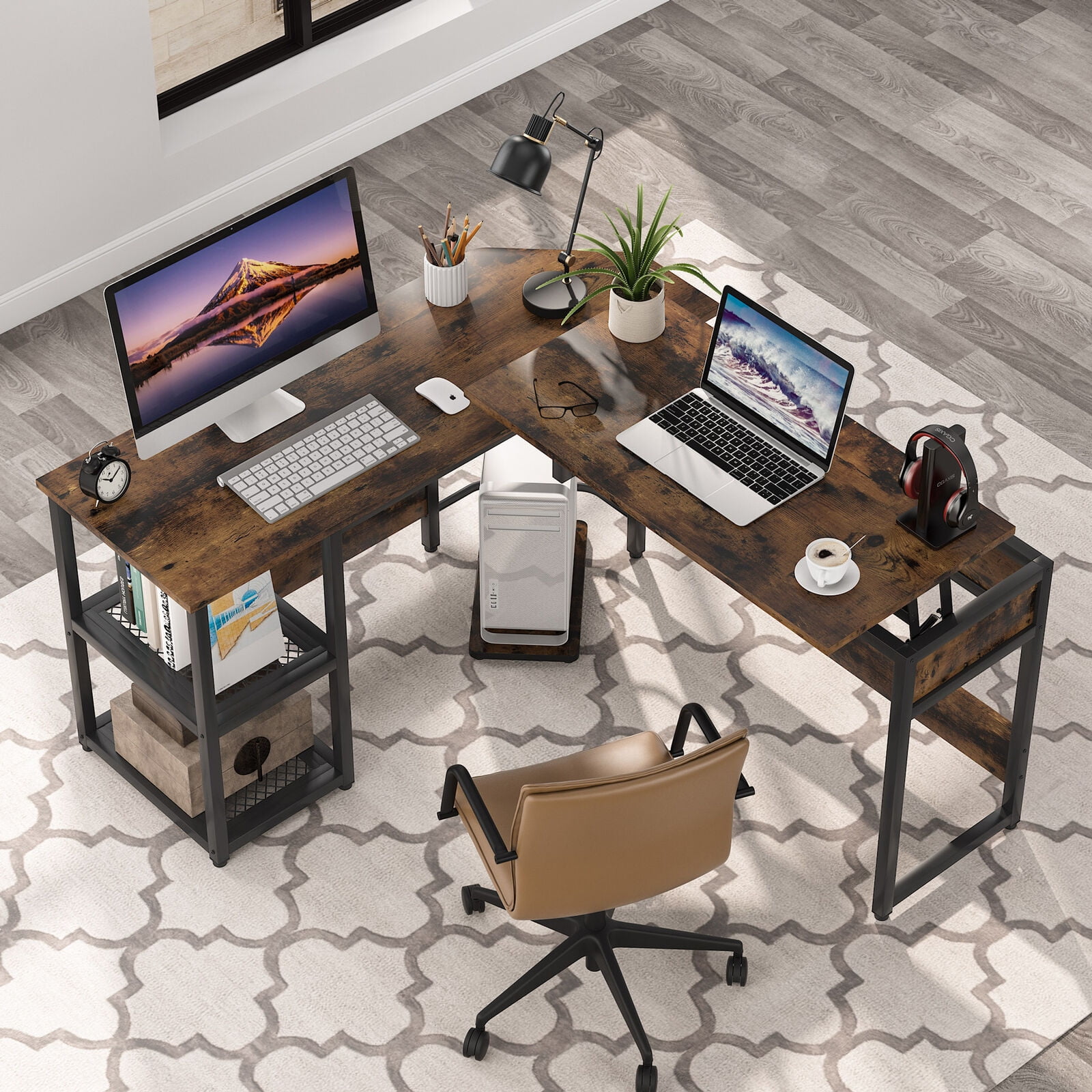Tribesigns rustic lift top computer desk deals