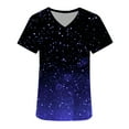 thumbnail image 4 of JGTDBPO Scrubs Top For Women V-Neck Workwear Soft Stretch Easy Care With Pocket Pullover Blouse Gradient Solid Color Short Sleeve Working Uniform Tops Medical Scrub Shirts, 4 of 5