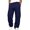 Navy, variant on Mens Casual Cargo Pants Loose Fit Straight Leg Multi Pocket Drawstring Waist Utility Trousers for Daily Streetwear
