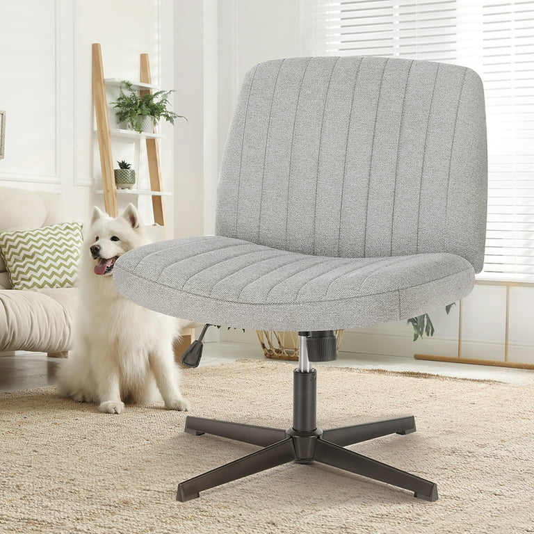 Zunmos Comfortable Armless Office Chair Adjustable Height Perfect for Home Workstation Linen Gray Size One Size