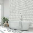 thumbnail image 6 of Lorca 11.18" x 9.84" Subway Lava Stone Mosaic Floor and Wall Tile in White (Pack of 9), 6 of 6