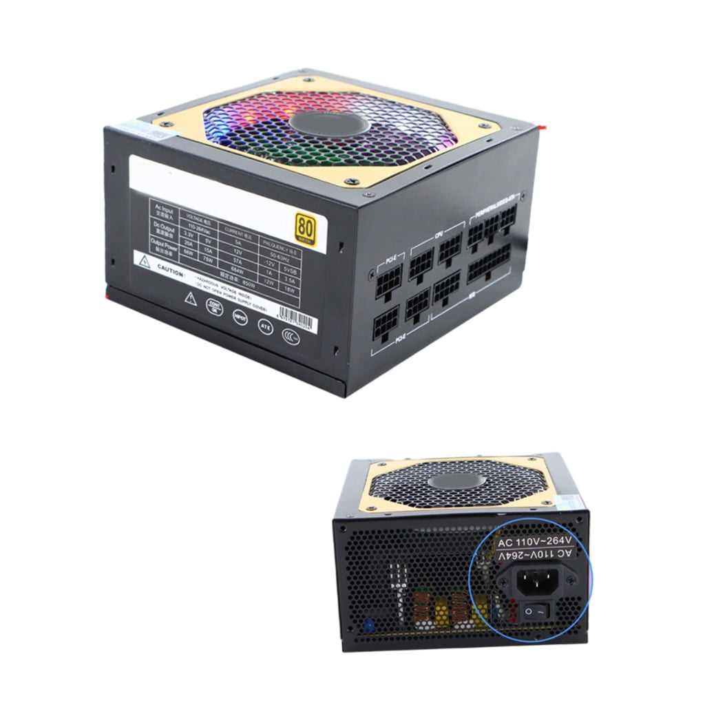 AOOOWER 850W Power Supply Fully Modular 110-230V with Temperature Control Low Noise Fan for Electronic Sports Video Gaming Computer