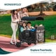 thumbnail image 2 of WONDERFOLD W4 Elite Stroller Wagon (4 Seater) - Collapsible Wagon Stroller with Seats with 5-Point Harnesses, Adjustable Push Handle, and Removable UV Sun Canopy, Charcoal Gray, 2 of 5