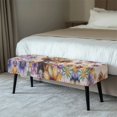 thumbnail image 2 of XYZCANDO Calf Floral Design with Elastic Band Dining Bench Covers, Washable Polyester Spandex Rectangle Bench Cover for Living Room Dining Room, 2 of 9