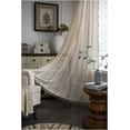 thumbnail image 2 of White Pigeon Boho Curtains for Bedroom - Bohemian ​Lace Curtains, Farmhouse Retro Window Curtain, Crochet ​Semi-Shading Tassel Beige Curtains, 2 Panels 59" x 84", 2 of 7