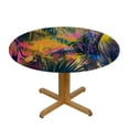 thumbnail image 3 of Acheng Palm Leaves Round Tablecloth, Tropical Jungle Palm Leaves with Charming Colors, Table Decoration for Banquet, Candy Buffet, and Dining Table 42-46, 3 of 8