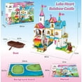 thumbnail image 3 of ENP Castle Building Toy Set, 577 Pcs Building Blocks Kit for Girls, Carriage Princess House Building Set, Gifts for Kids 6-12, Pink, 3 of 9