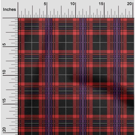 oneOone Organic Cotton Poplin Twill Fabric Tartan Check Print Fabric By The Yard 42 Inch Wide