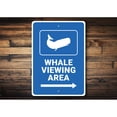 thumbnail image 2 of Whale Viewing Area, Directional Destination Sign, Whale Lover, Beach Shore Guide Aluminum Metal Decor Sign - 4x18 inches, 2 of 4