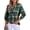 Mist Green, variant on Womens Plaid Shirts Casual V Neck Button Down Boho Blouses Long Sleeve Gingham Work Tops