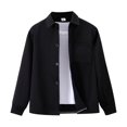 thumbnail image 3 of GiLiling Boys Denim Shirt Long Sleeve Button Shacket Western Shirts Regular Fit Cowboy Casual Lightweight Blouse (Black, B), 3 of 5