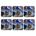 thumbnail image 2 of Disketp Astronaut In Outer Space Funny Coasters,6 Pcs Leather Coasters With Holder, Perfect Housewarming Hostess Gifts,Protect Furniture From Water Marks Scratch And Damage, 2 of 9