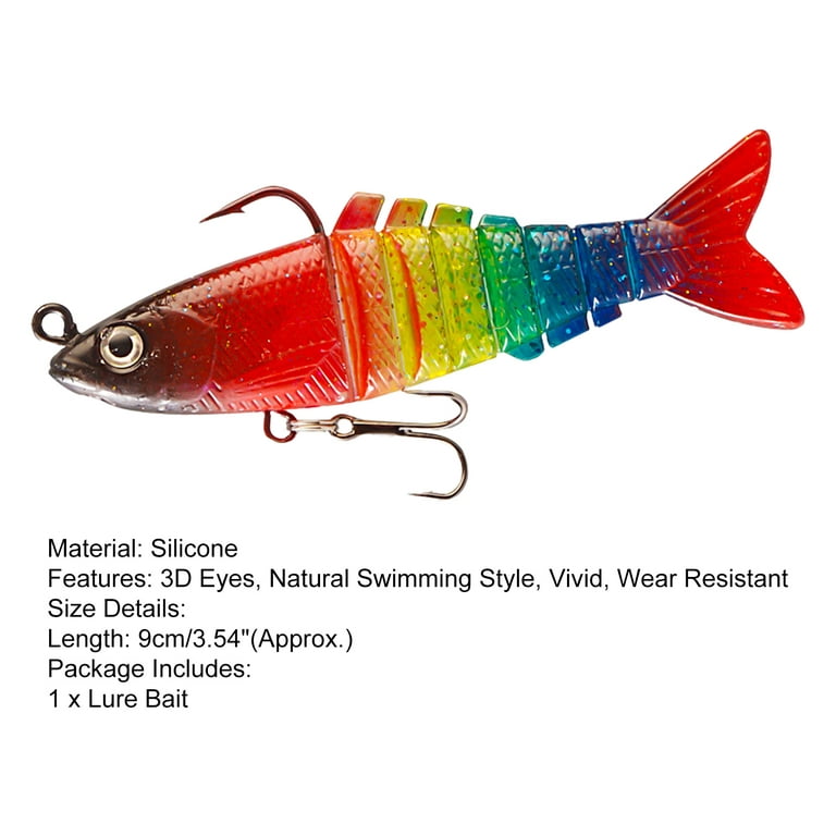 UDIYO 9cm17g Fishing Lure 3D Fisheye Sharp Hook Increased Fish Rate Durable  Simulation Design Colorful Jointed Realistic Multi Sections Soft Bait  Fishing Lure 