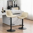 thumbnail image 3 of Kidol & Shellder Beige Bar Stools Set of 2 Modern Kitchen Island Barstool, 3 of 6