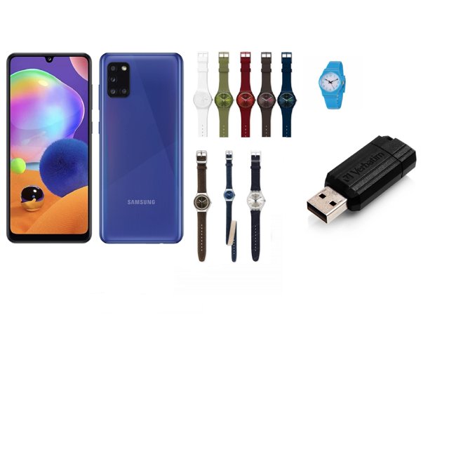 Smartphone Samsung Galaxy a31 128Gb AZUL Samsung con 6gb de ram + MEMORIA FLASH DE 16GB + RELOJ DE REGALO Samsung SAMSUNG smartp31-128gb-AZUL + COMBO 1