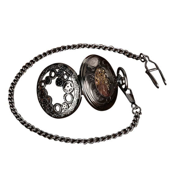 Mens Pocket Watch Mechanical Vintage Steampunk Skeleton Retro Chain Luxury TAPDRA Spare Part