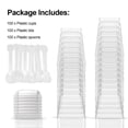 thumbnail image 3 of EASERCY Paquete de 100 vasos de postre de plástico de 5 oz con tapas, parfait de yogur/vaso de aperitivo con tapas para fiesta, mini vasos de postre con cucharas, vasos de postre para pudín, frutas y, 3 of 5