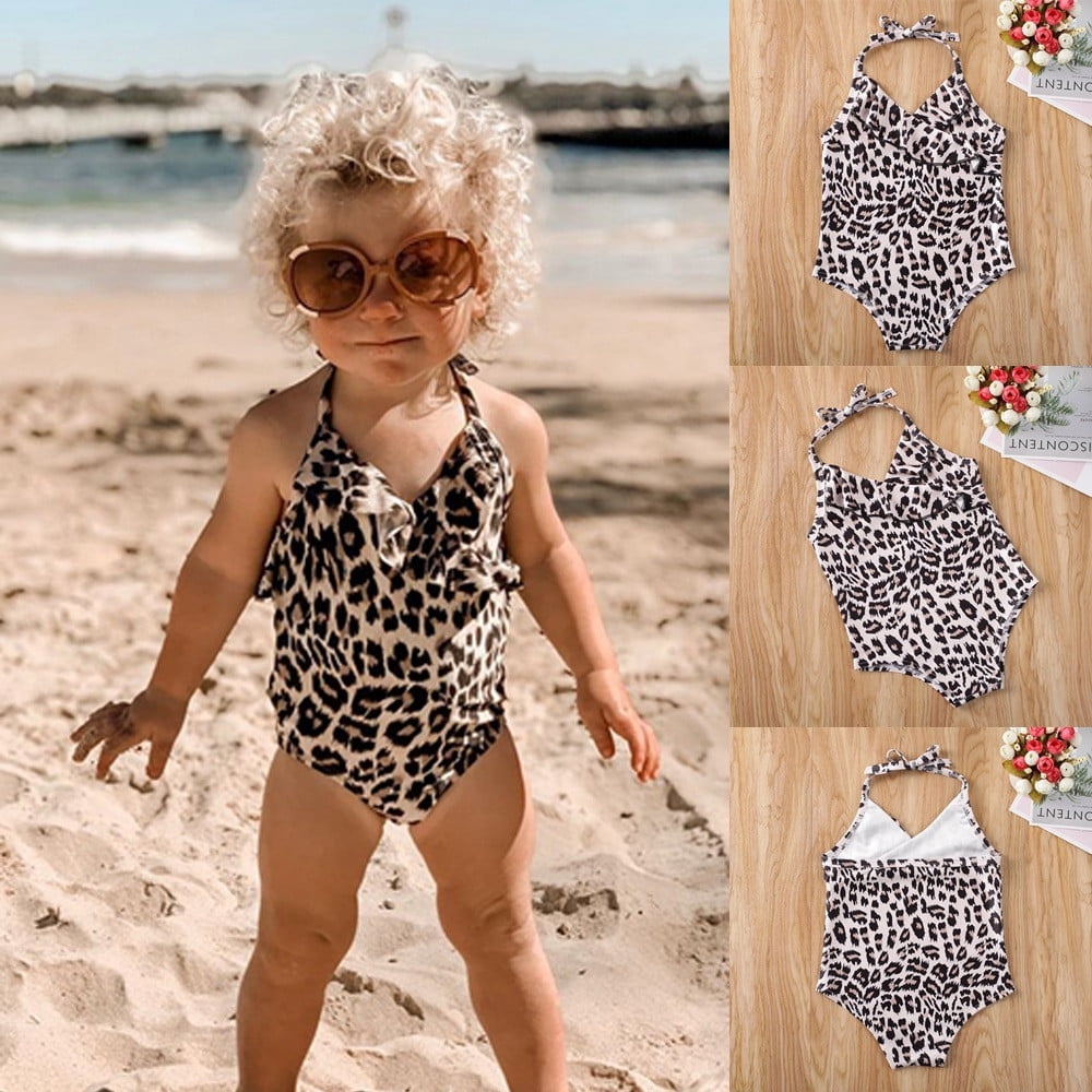leopard print infant swimsuit
