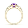 thumbnail image 2 of ANGARA Natural 1.6 ct Amethyst and Diamond Trillium Petal Flower Ring in 14K Yellow Gold for Women (Size-9x7mm) | February Birthstone, Anniversary, Jewelry Gift for Women | Natural Amethyst Ring, 2 of 9