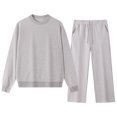 thumbnail image 3 of Men's 2 Piece Set Tracksuit Polyester Quick Dry Sportswear Long Sleeve Crewneck Pullover Jogger Pants Elastic Waist Comfort Workout Running Casual Daily Lounge | Zenithor,Gray S, 3 of 6
