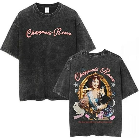 Chappell Roan Merch Washed Cotton T-shirt Unisex Stylish Round Neck Casual Short-sleeved Top