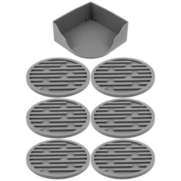 1 juego de posavasos de silicona flexible y gruesa, resistentes al calor, redondos para tazas de té