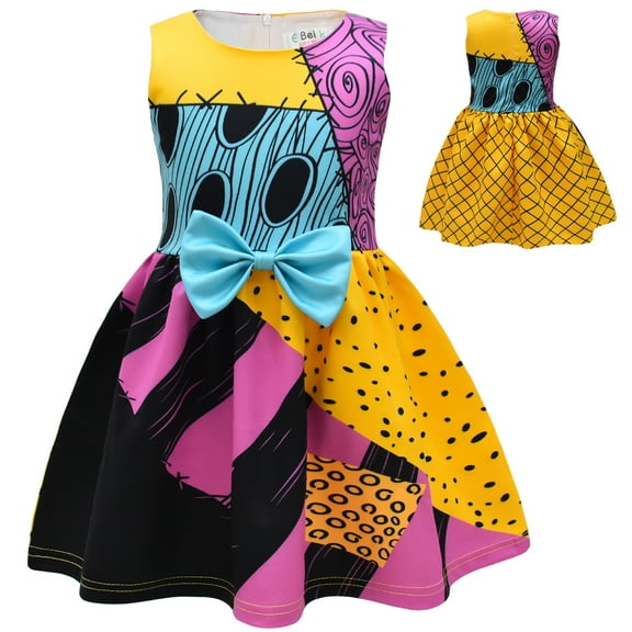 Girls Kids Sally Sassy Dress Halloween Costume Fancy Outfit Cosplay Skirt
