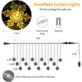 thumbnail image 6 of Snowflake Window Curtain Lights, 13ft 96 LED Snowflake Christmas Icicle Lights with Remote,18 Drops,8 Modes Twinkle Fairy Light for Christmas Tree,Bedroom,House, Holiday,Yard Decoration (Warm White), 6 of 8