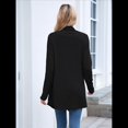 thumbnail image 4 of Cárdigan de Color Liso para Mujer, Suéter Abierto Frontal, , Informal, Estilo . Negro L, 4 of 10