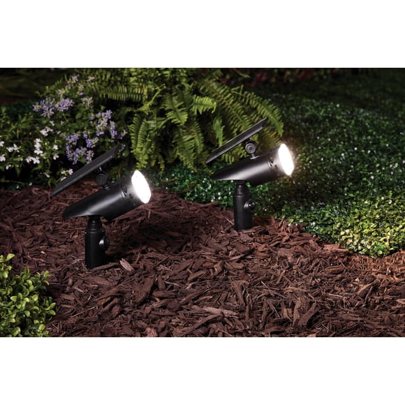 Better Homes & Gardens Outdoor 2PK Solar Dual Head Spotlight