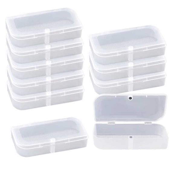 10Pcs Clear Plastic Storage Containers Box Small Clear Boxes with Lid Plastic Case Mini Square Arts Crafts Storage Organizers for Small Items