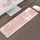 thumbnail image 5 of Juego de teclado y mouse Kit de mouse de teclado inalámbrico de 2.4Ghz con tapas de teclas redondas retro Suministros de oficina, rosa Inevent EL001628-03B, 5 of 7