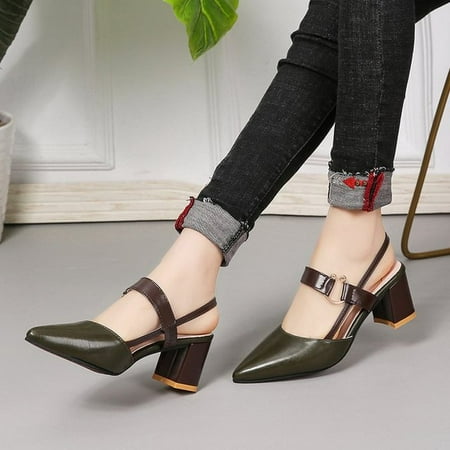 

2022 Sandals Women s Summer New Pointy Chunky Sandals Large Size Women s Fashion Woman Shoes Sandals Women 2020