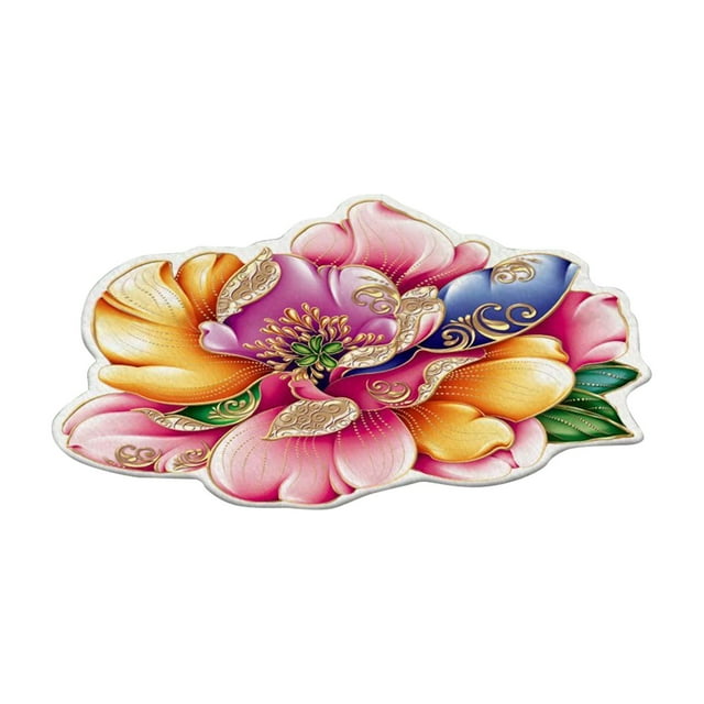 Giyblacko Area Rug Door Mats Heat Transfer 3D Shaped Flower Floor Mat Sofa Bedroom Living Room Carpet