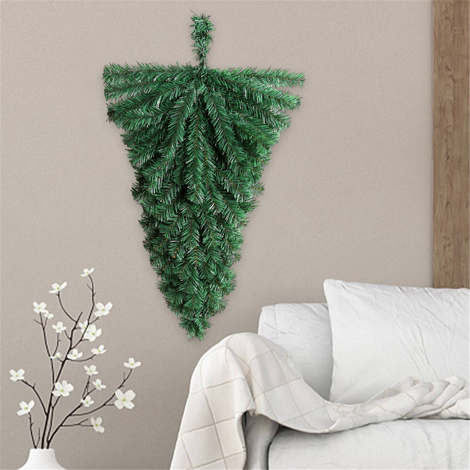Artificial Green Garland Home Decor Diy Xmas Wreath Holiday Gift Christmas Teardrop Door Swag