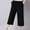 Black, variant on SBYOJLPB Womens Capris Womens Casual Elastic Waist Loose Cotton Linen Trouser Cropped Wide Leg Pants
