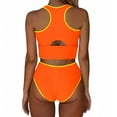 thumbnail image 4 of Women Split Swimsuit Lace Mesh Swimwear U Neck Neon Cute Bathing Suit Back Tie Swim Suits Support Push-Up Bikini Sexy Causal Swimwear Build In Bras 2025 Summer, 4 of 7