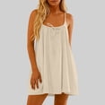thumbnail image 4 of cocolona Womens Summer Cami Backless Dress Crew Neck Sleeveless Pleated Mini Dress Fashion Casual Solid Color Vacation Beach Sundress, 4 of 7