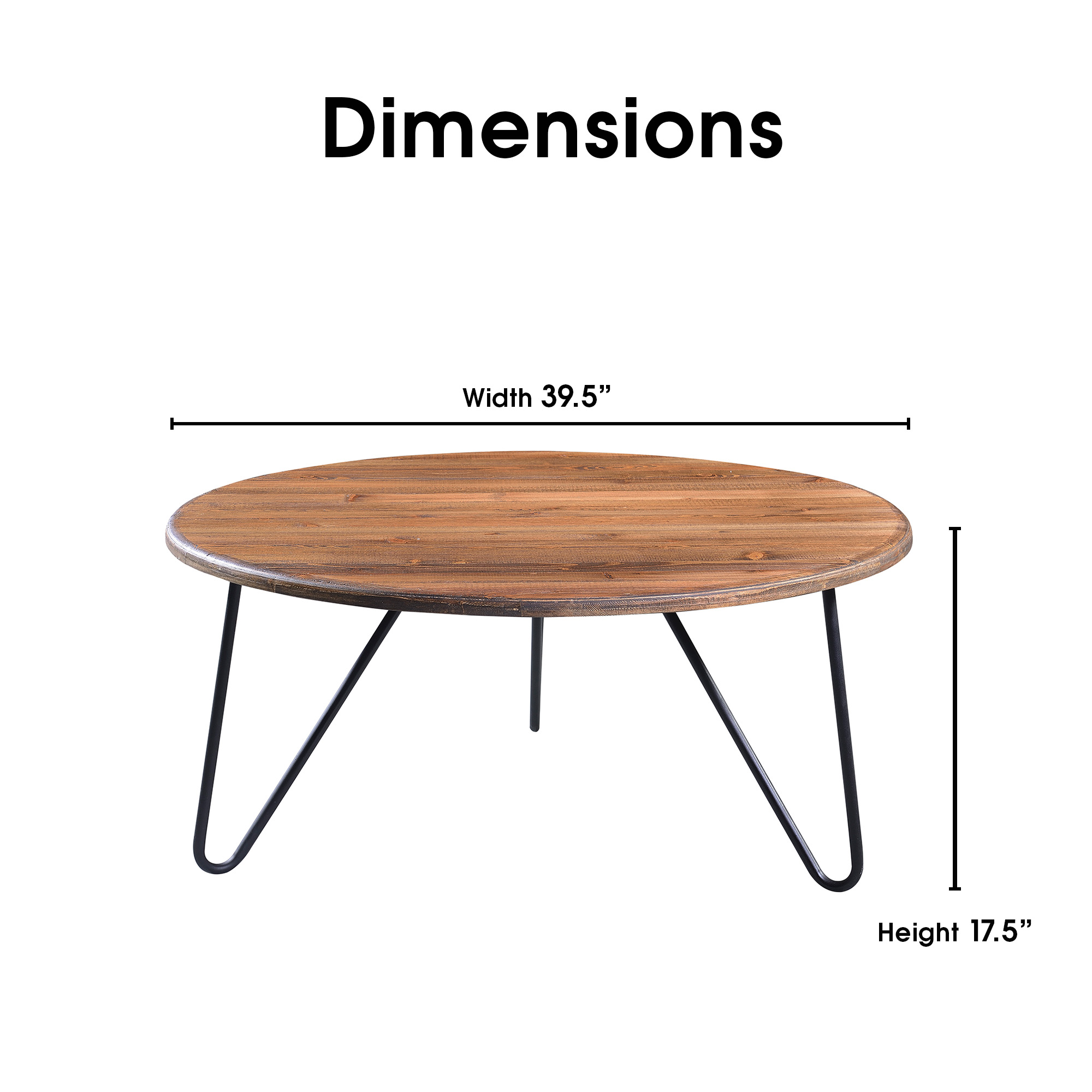 Serta Bryant 40" Round Coffee Table in Aged Pine