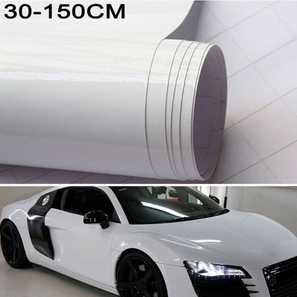 MYG 30*150CM Car Gloss White Vinyl Film Wrap Sticker Decal Air Bubble Free