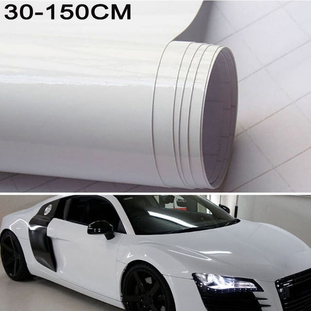 MYG 30*150CM Car Gloss White Vinyl Film Wrap Sticker Decal Air Bubble Free
