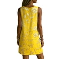 thumbnail image 5 of Summer Short Dresses for Women 2026 Plus Size Floral Printed V-Neck Sleeveless Casual Summer A-Line Loose Dress with Pockets, 5 of 8