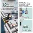 thumbnail image 3 of WOWOW Kitchen faucet with Sprayer, Kitchen Sink faucet,SUS 304 stainless steel, high arc single handle brushed nick, 3 of 5